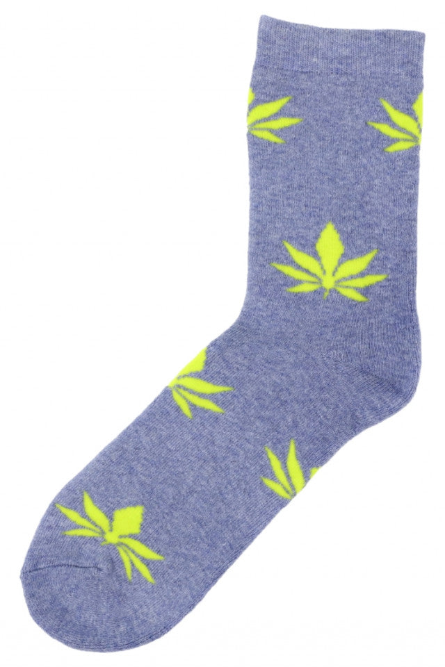 Sosete dama, 95% bumbac, Canabis, NO5452, 36-41, Albastru