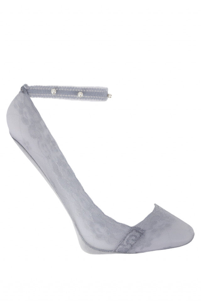 Sosete dama, 95% Bumbac, cu dantela, Antiderapante, NO392, 36-41, Gri