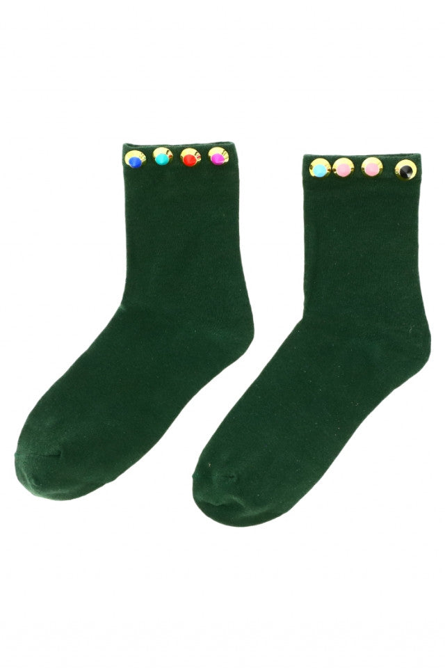 Sosete dama, 95% bumbac, Tinte cusute, NO555, 35-39, Verde