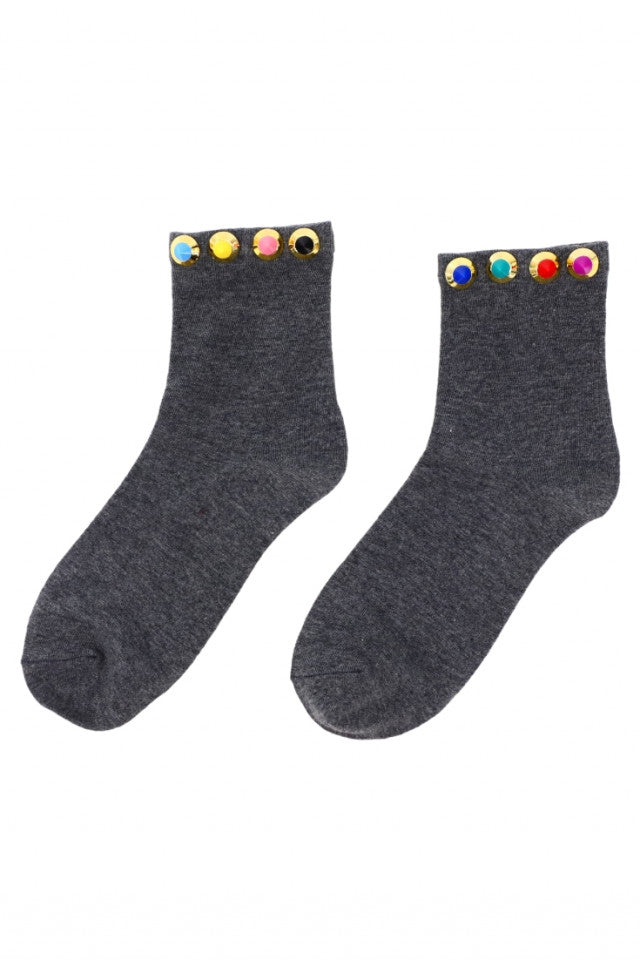 Sosete dama, 95% bumbac, Tinte cusute, NO556, 35-39, Gri