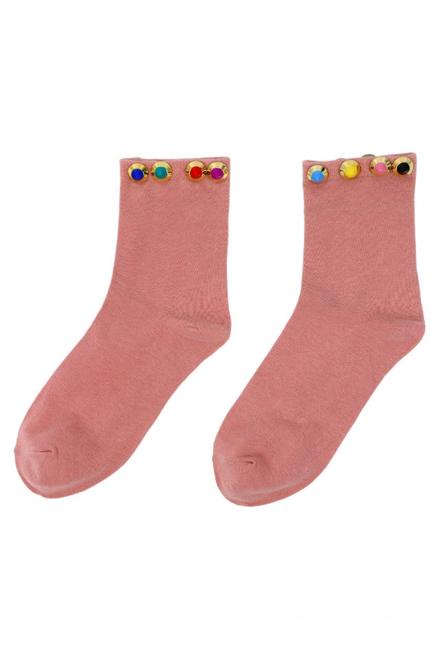 Sosete dama, 95% bumbac, Tinte cusute, NO557, 35-39, Roz