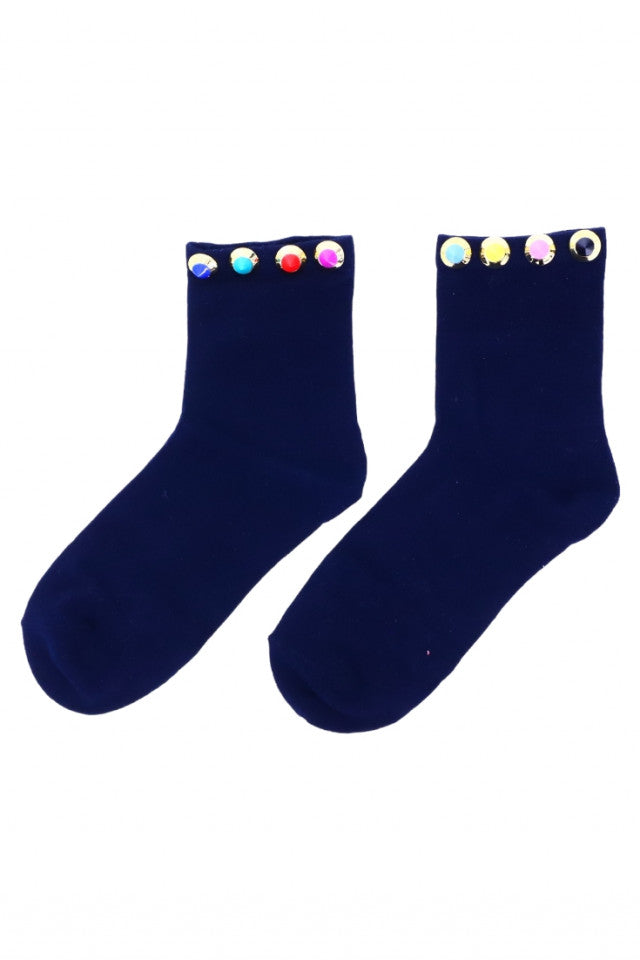 Sosete dama, 95% bumbac, Tinte cusute, NO560, 35-39, Albastru inchis