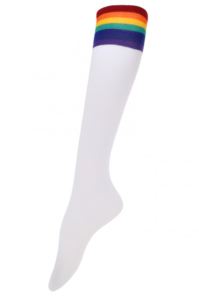 Sosete dama, jambiere, lungi peste genunchi, 95% Bumbac, NO1257, marime Universala, Alb