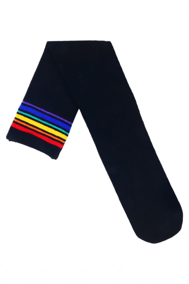 Sosete dama, jambiere, lungi peste genunchi, dungi, 95% bumbac, NO1222, One size INTL, Negru