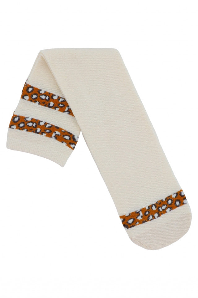 Sosete dama, jambiere, lungi, sub genunchi, dungi animal print, 95% bumbac, NO1225, One size INTL, Bej