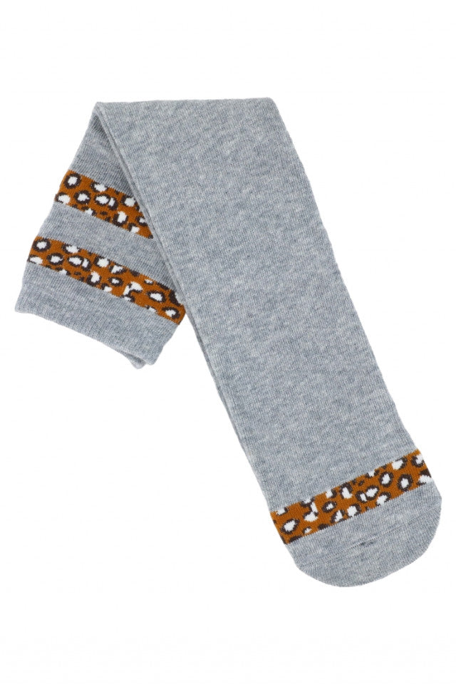 Sosete dama, jambiere, lungi, sub genunchi, dungi animal print, 95% bumbac, NO1228, One size INTL, Gri deschis