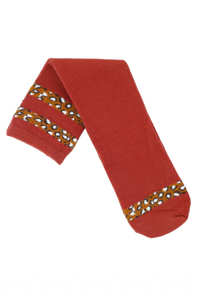 Sosete dama, jambiere, lungi, sub genunchi, dungi animal print, 95% bumbac, NO1229, One size INTL, Maro