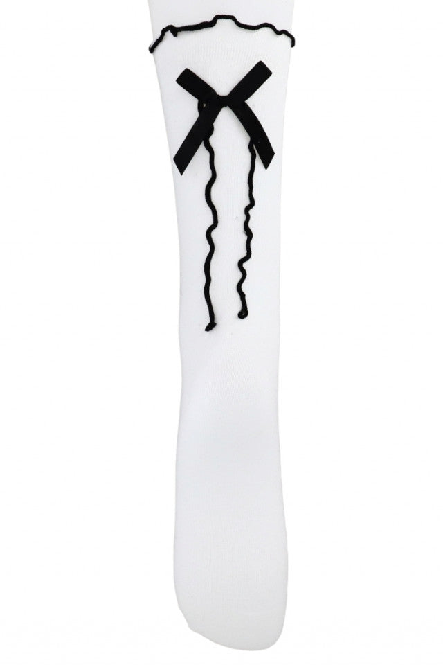 Sosete dama, jambiere, Sub genunchi, Funda, 95% bumbac, NO4525, One size INTL, Alb