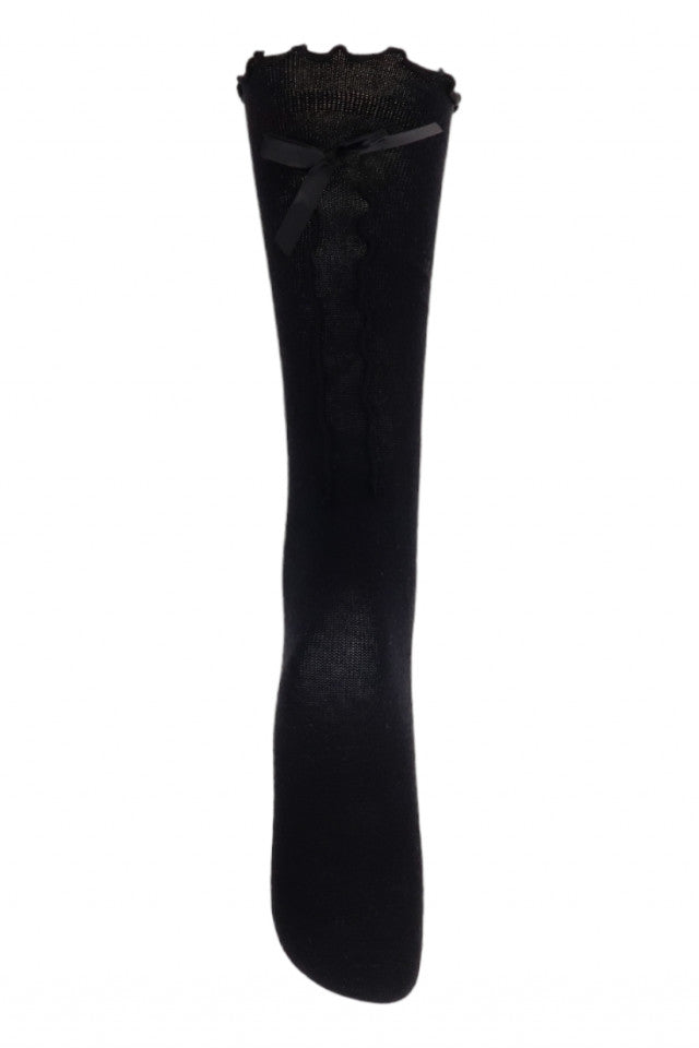 Sosete dama, jambiere, Sub genunchi, Funda, 95% bumbac, NO4526, One size INTL, Negru