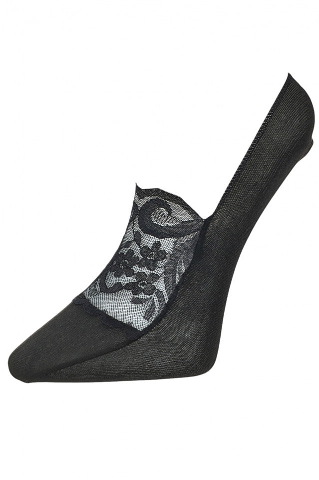 Sosete dama, scurte, 95% Bumbac, cu dantela, marime 36-41, Negru