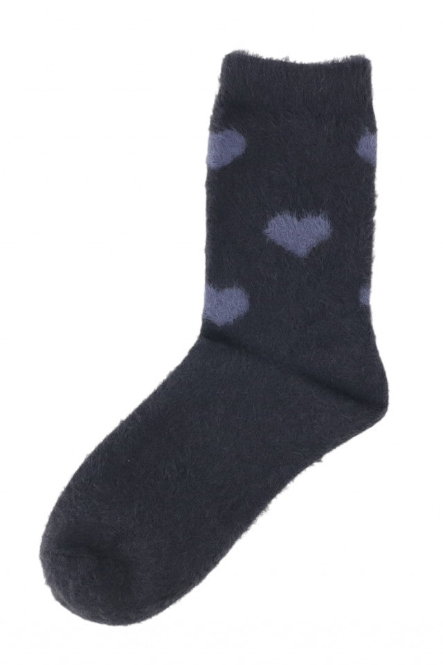 Sosete lungi dama, 80% Lana Nurca, Inimioare, NO2130, 39-42, Gri