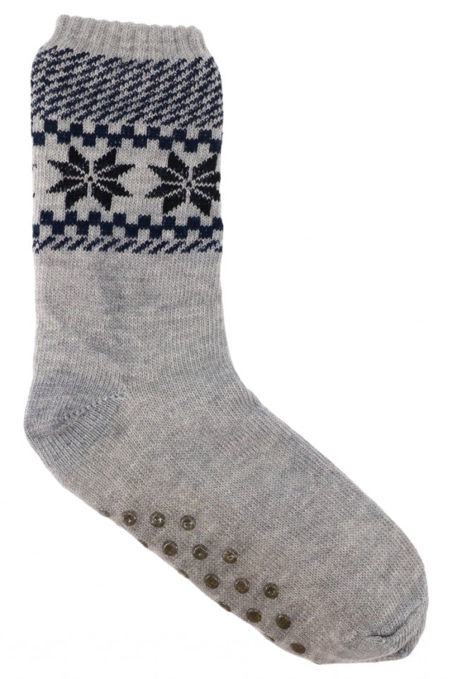 Sosete lungi imblanite dama, Pentru Iarna, Antiderapante, NO5990, 36 - 40, Gri