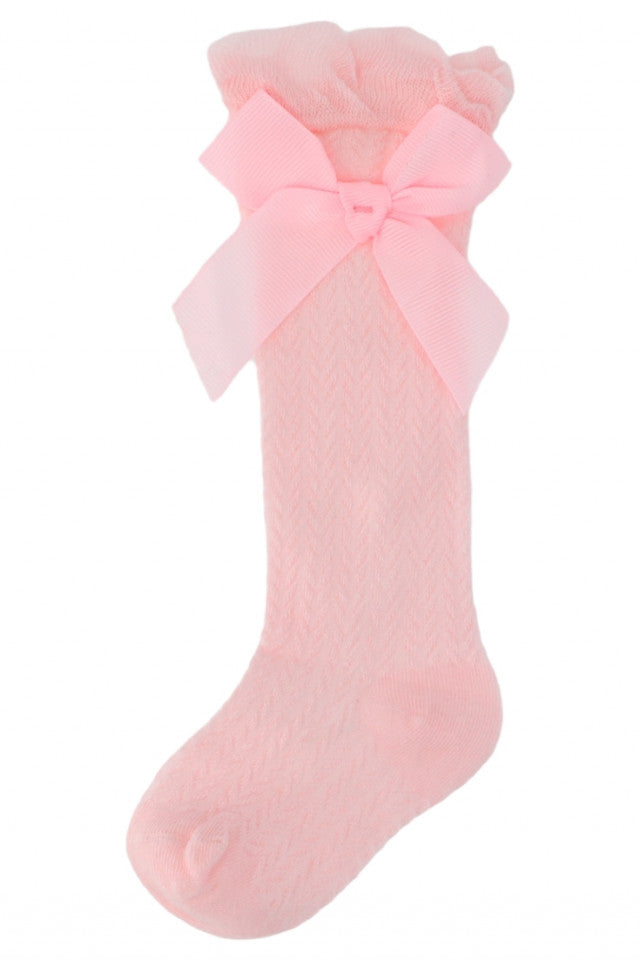 Sosete lungi pentru copii, 95% bumbac, Funda, NO371, 2-3 ani, Roz