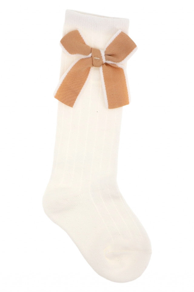 Sosete lungi pentru fetite, 95%Bumbac, Funda, NO2633, 2-4 ani, Alb