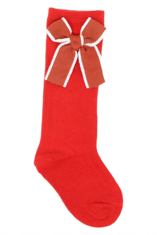 Sosete lungi pentru fetite, 95%Bumbac, Funda, NO2633, 2-4 ani, Rosu