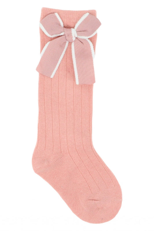 Sosete lungi pentru fetite, 95%Bumbac, Funda, NO2633, 2-4 ani, Roz