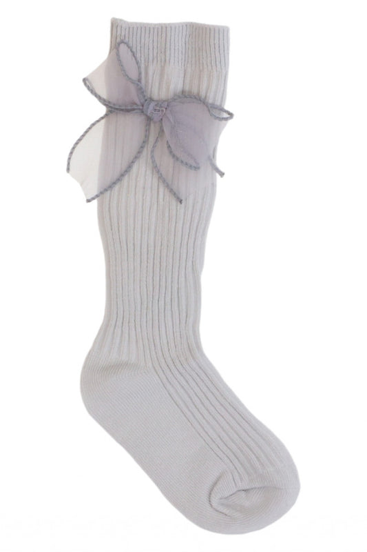 Sosete lungi pentru fetite, 95%Bumbac, Funda, NO3817, 2-4 ani, Gri