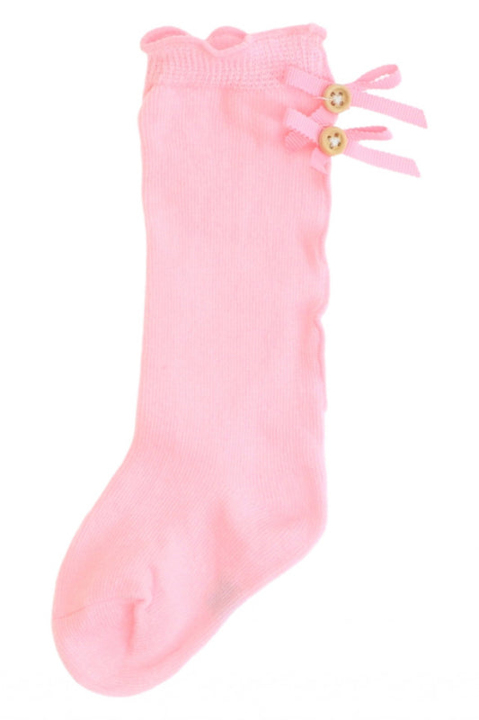 Sosete lungi pentru fetite, 95%Bumbac, Fundite, NO2986, 2-4 ani, Roz