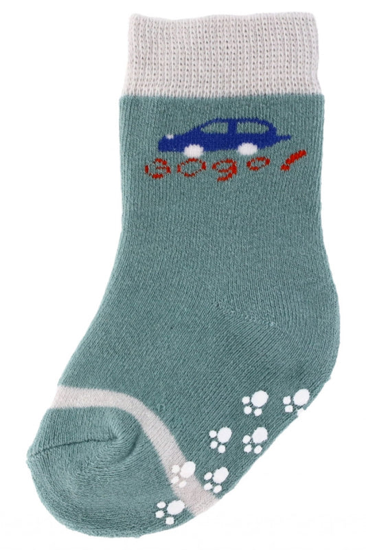 Sosete pentru copii, flausate, antiderapante, 95% Bumbac, NO308, 3 - 6 luni, Multicolor