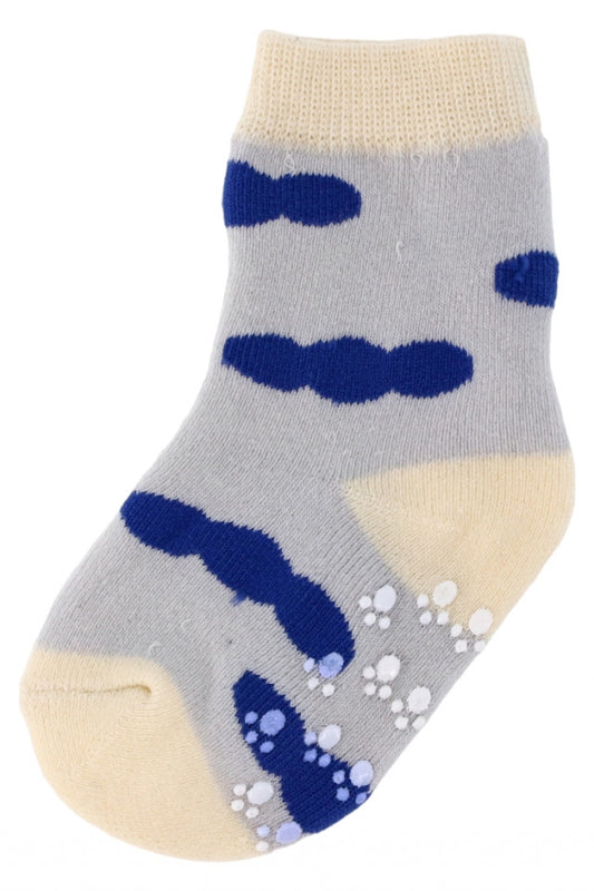 Sosete pentru copii, flausate, antiderapante, 95% Bumbac, NO311, 3 - 6 luni, Multicolor