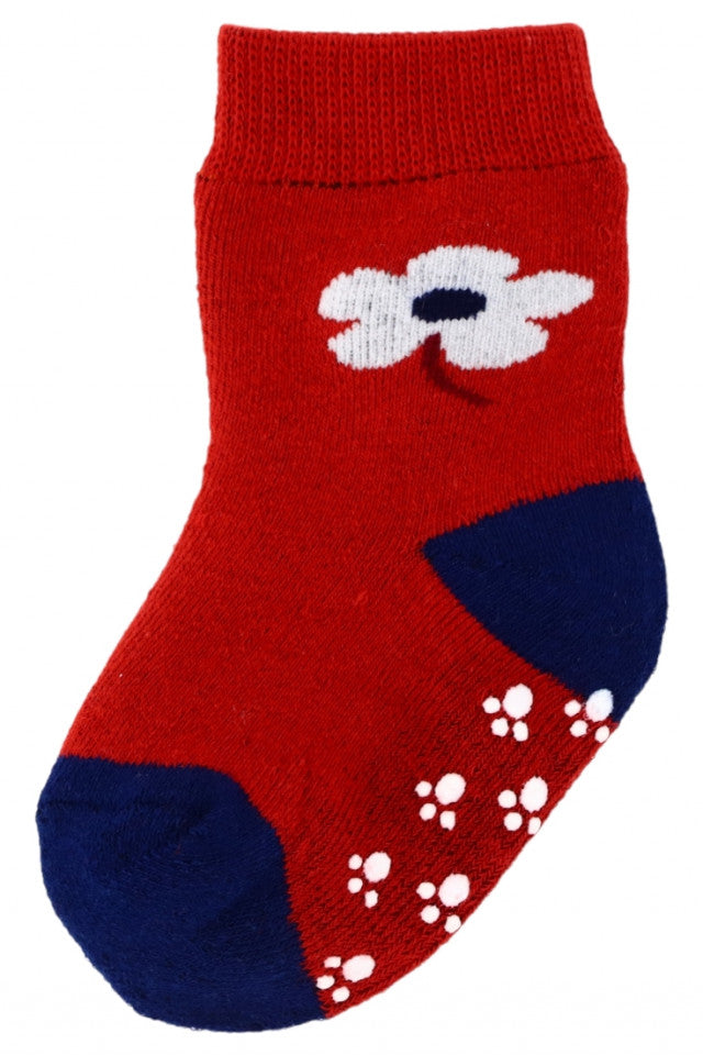 Sosete pentru copii, flausate, antiderapante, 95% Bumbac, NO327, 3 - 6 luni, Multicolor