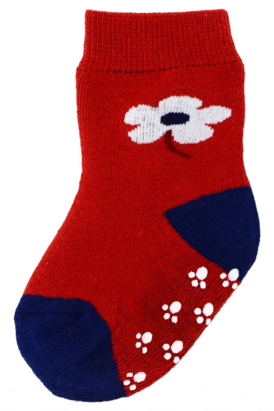 Sosete pentru copii, flausate, antiderapante, 95% Bumbac, NO327, 3 - 6 luni, Multicolor