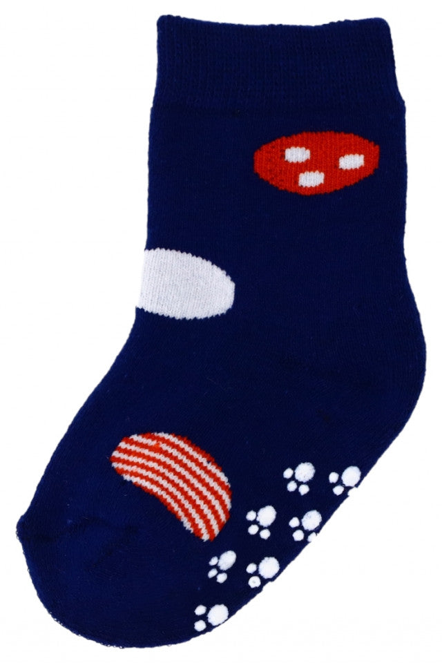 Sosete pentru copii, flausate, antiderapante, 95% Bumbac, NO329, 3 - 6 luni, Multicolor