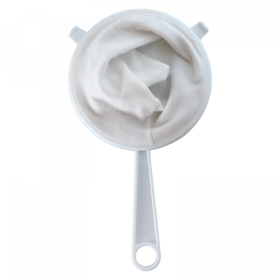 Strecuratoare textila, maner de plastic, 18 x 31 cm, alb