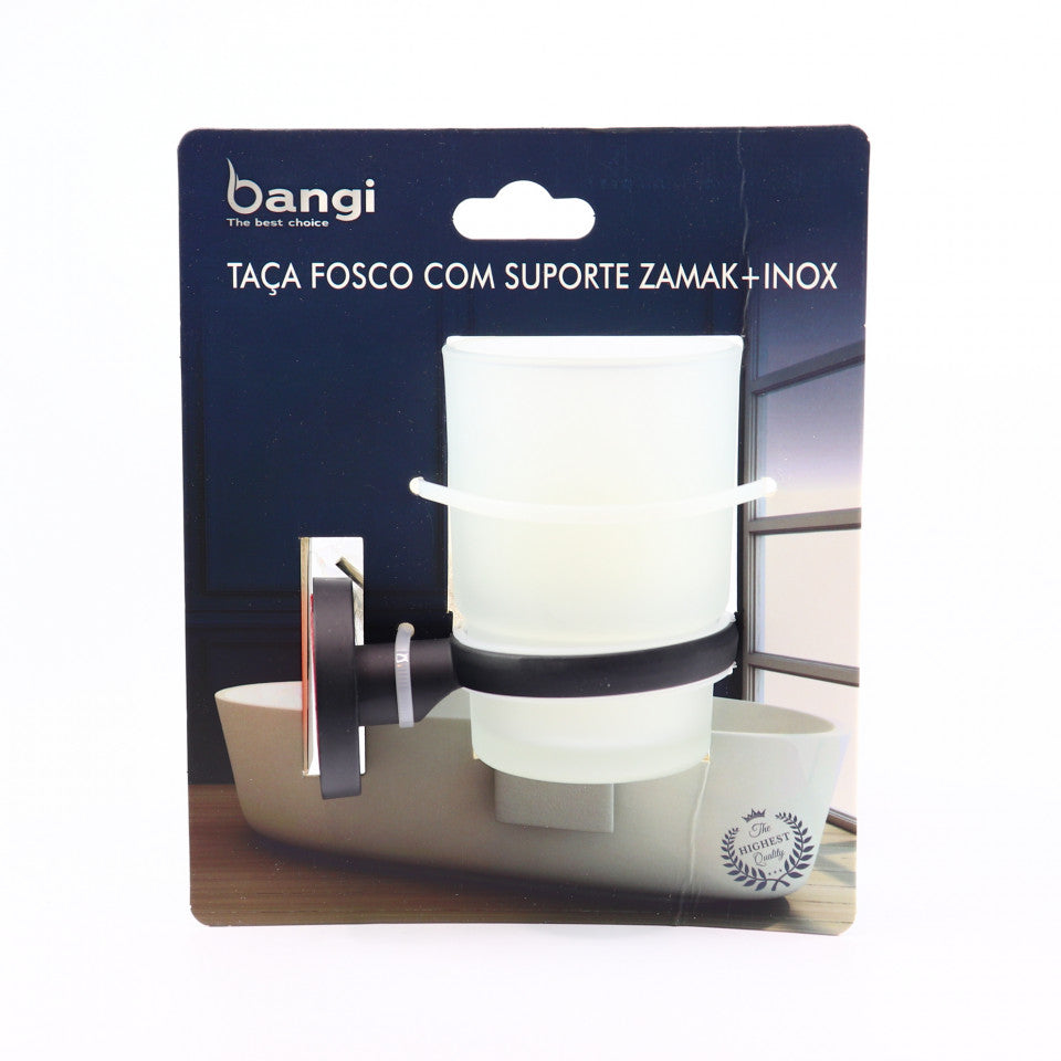 Suport cu pahar pentru baie, 9.5 x 9.5 cm, Negru