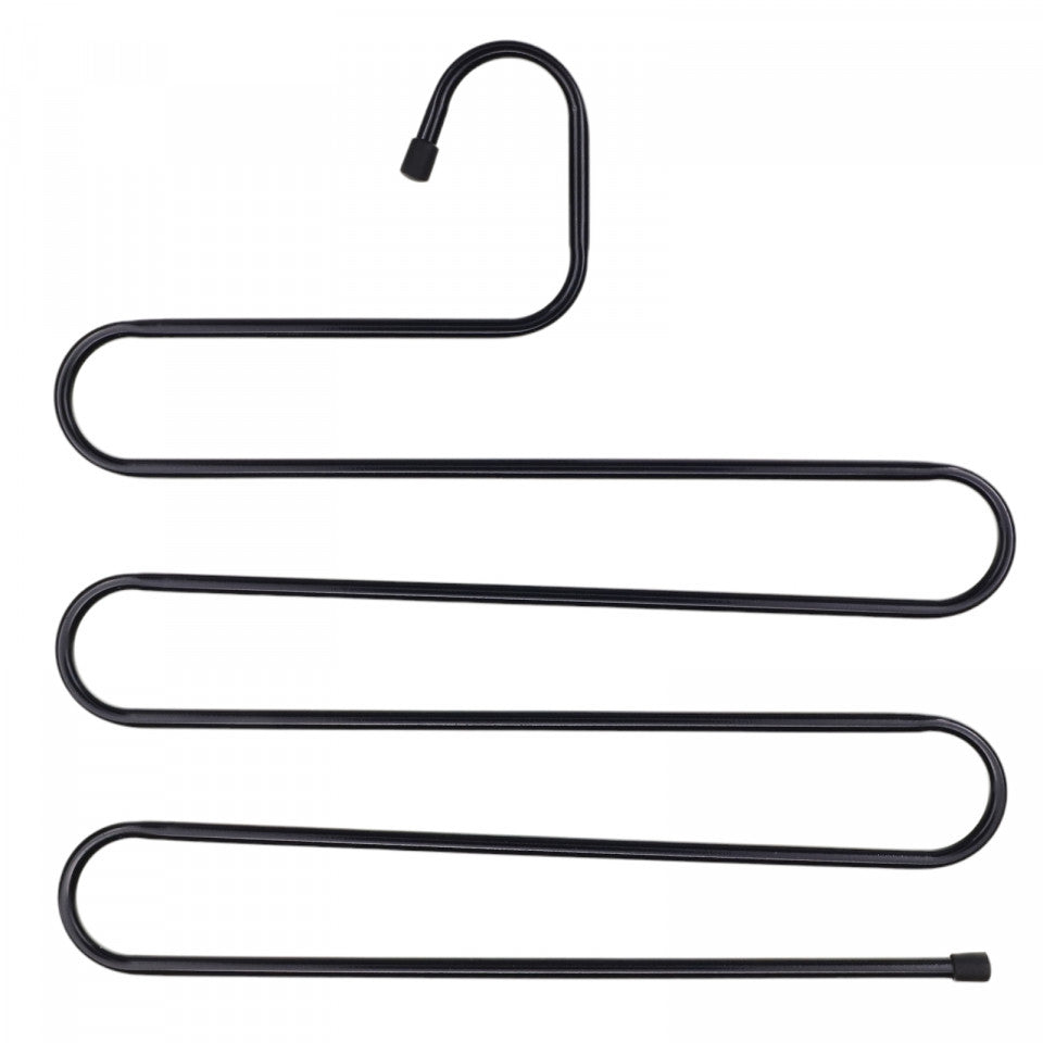 Suport organizator pentru pantaloni sau prosoape, Negru, 33 x 34 cm