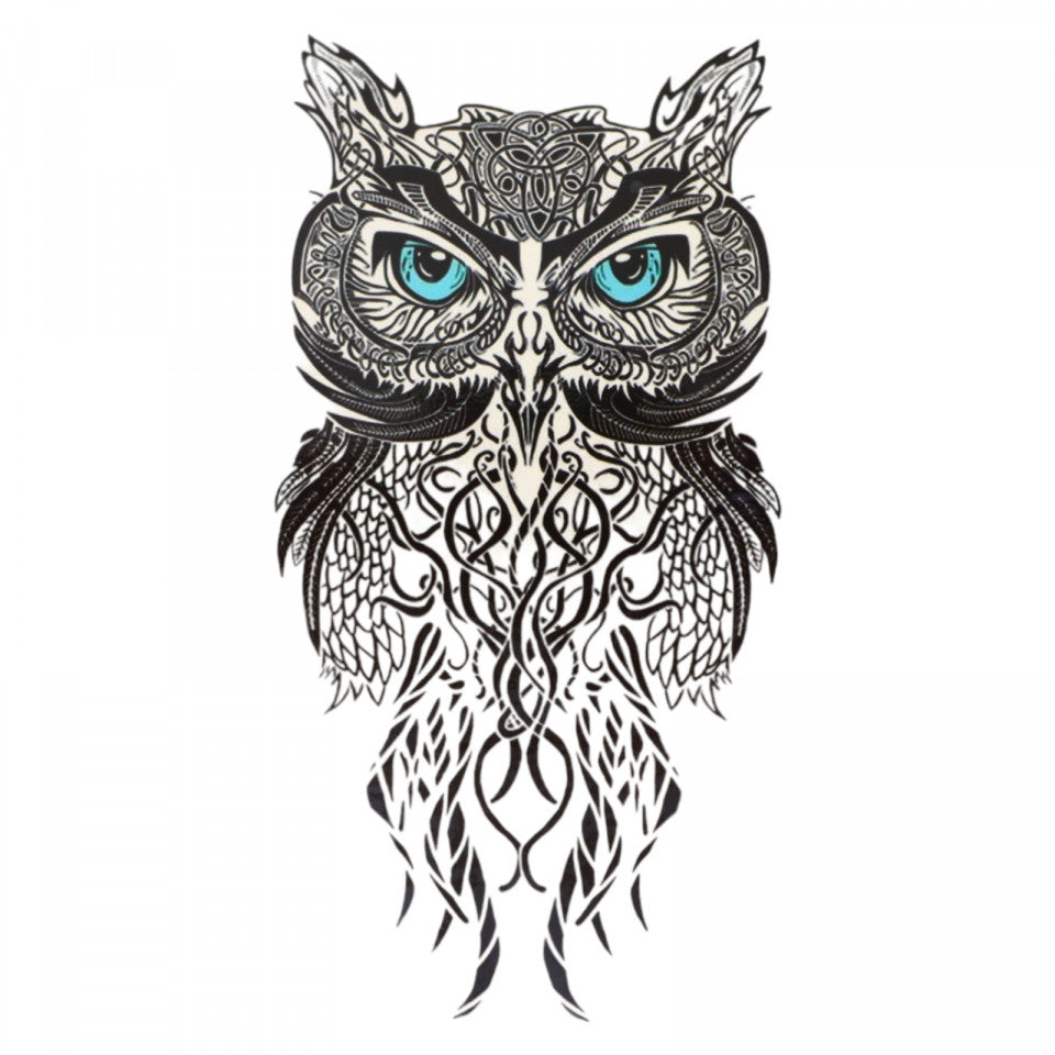 Tatuaj temporar, Bufnita Fefe, THB-014, 9.5 x 20 cm