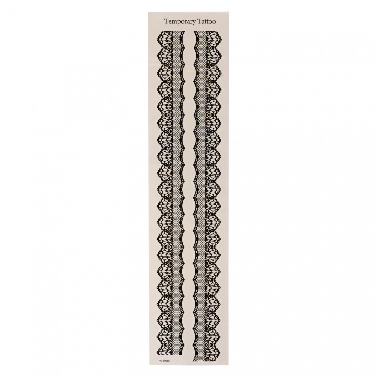 Tatuaj temporar, Dantela, YC-DT005, 8 x 41 cm, Negru