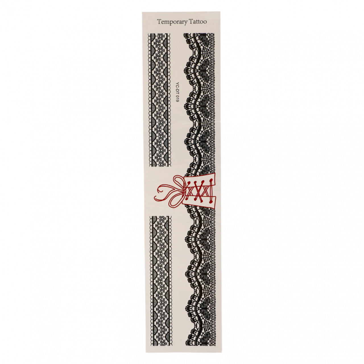 Tatuaj temporar, Dantela, YC-DT019, 8.5 x 40 cm, Negru