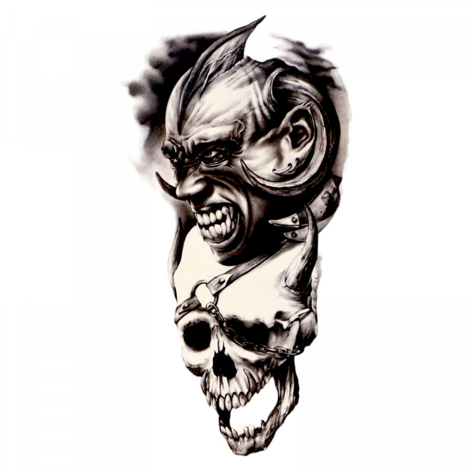 Tatuaj temporar, Demoni, GF966, 9.5 x 16 cm, Negru