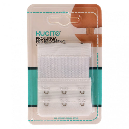 Accesoriu pentru sutien, 2 randuri, Prelungire tip mos si baba, elastic, NO595, 5.5 x 8 cm, Alb