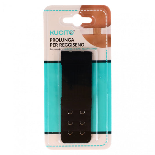 Accesoriu pentru sutien, 3 randuri, Prelungire tip mos si baba, elastic, NO294, 3 x 3.2 cm, Negru