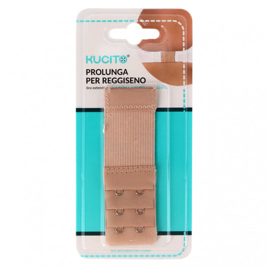 Accesoriu pentru sutien, 3 randuri, Prelungire tip mos si baba, elastic, NO331, 3 x 3.2 cm, Bej