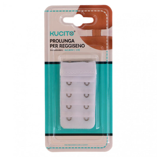 Accesoriu pentru sutien, 4 randuri, Prelungire tip mos si baba, NO386, 4 x 3.8 cm, Alb