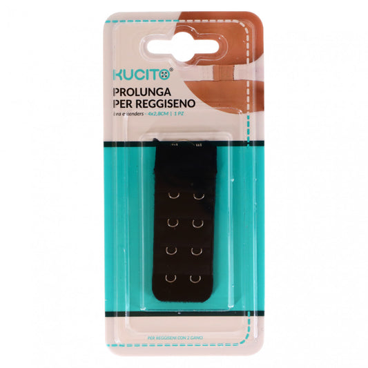 Accesoriu pentru sutien, 4 randuri, Prelungire tip mos si baba, NO416, 4 x 2.8 cm, Negru