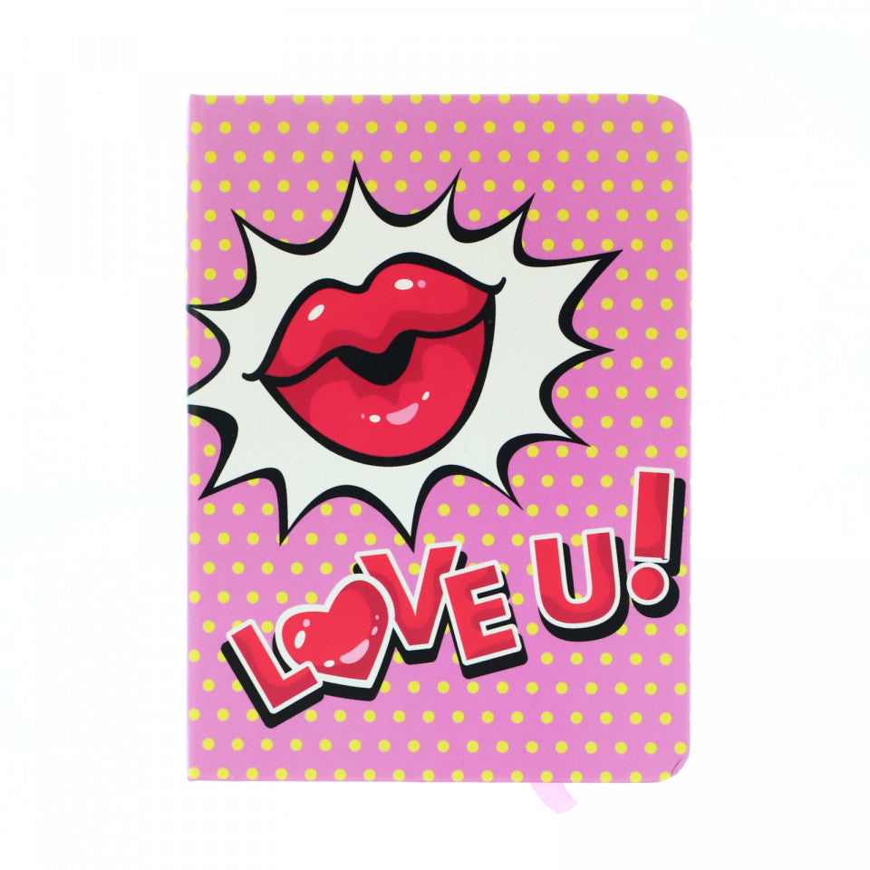 Agenda, nedatata, dictando, 96 pagini, imprimeu LOVE, 10.5 x 14.5 cm, Multicolor