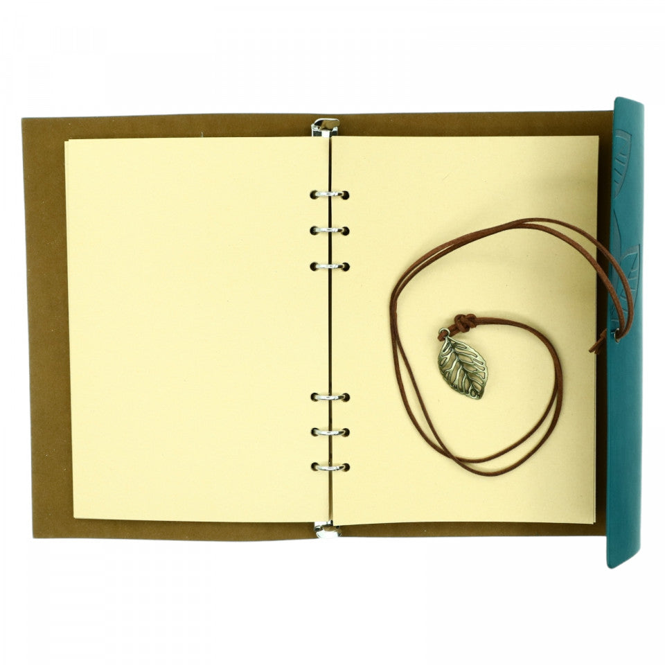 Agenda tip jurnal de calatorie, Coperta din piele ecologica, Vintage, 23 x 16 cm, Nedatata, Verde