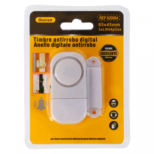 Alarma magnetica cu senzor deschidere usi si ferestre, alimentare baterie, 65 x 45 cm, Alb