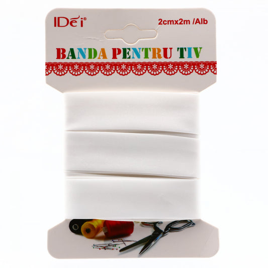 Banda pentru tiv, 2cm x 2 m, Alb