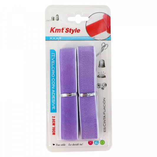 Banda Velcro cu scai / arici, 2 x 70 cm, NO398, Mov