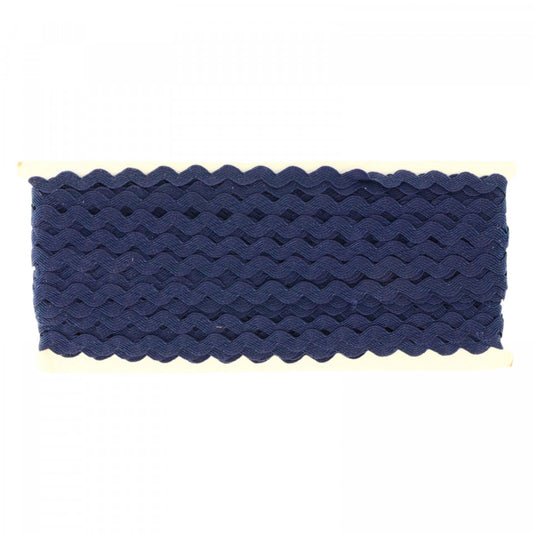 Banda Zig Zag, Textil, NO9323, 0.5 cm x 25 m, Bleumarin