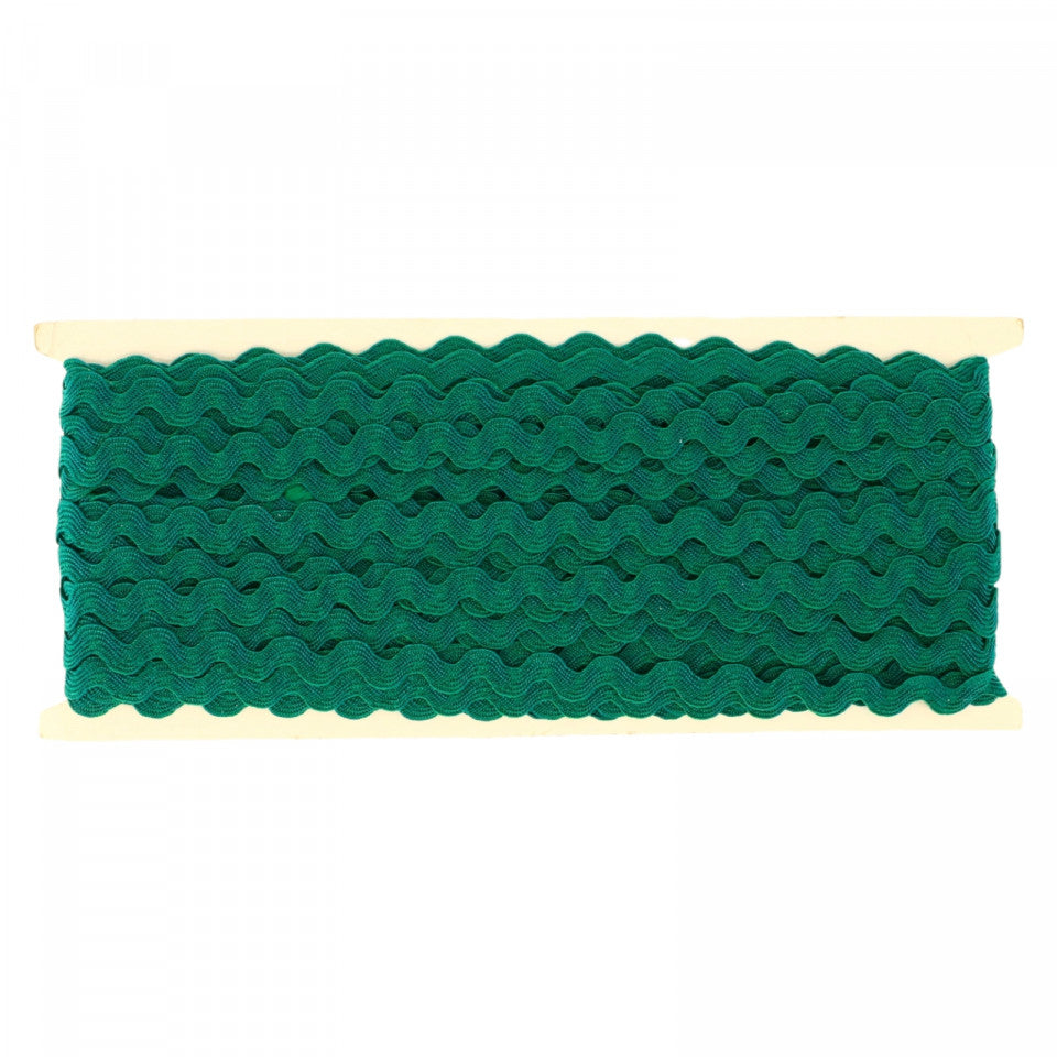 Banda Zig Zag, Textil, NO9326, 0.5 cm x 25 m, Verde inchis