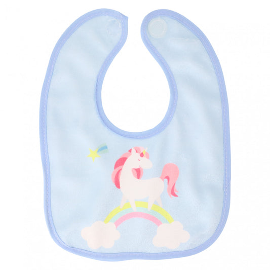 Baveta impermeabila, Unicorn, inchidere Velcro, NO0421, 20 x 23 cm, Albastru