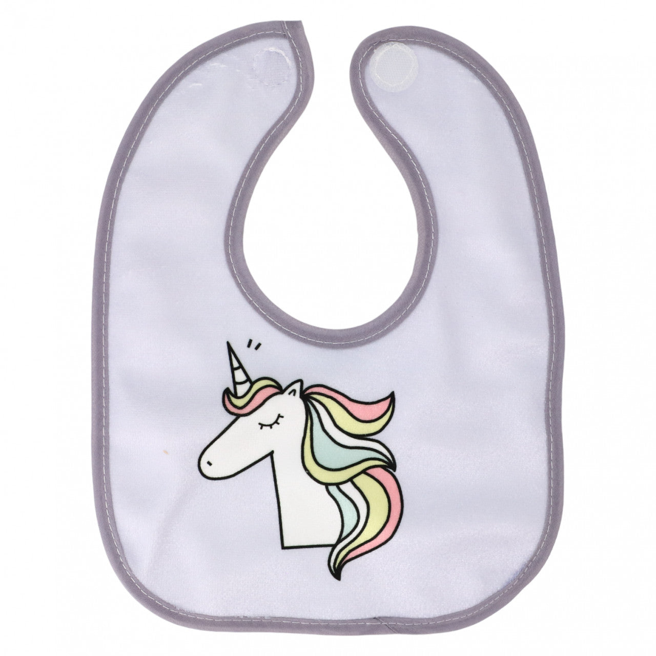 Baveta impermeabila, Unicorn, inchidere Velcro, NO7682, 20 x 23 cm, Gri