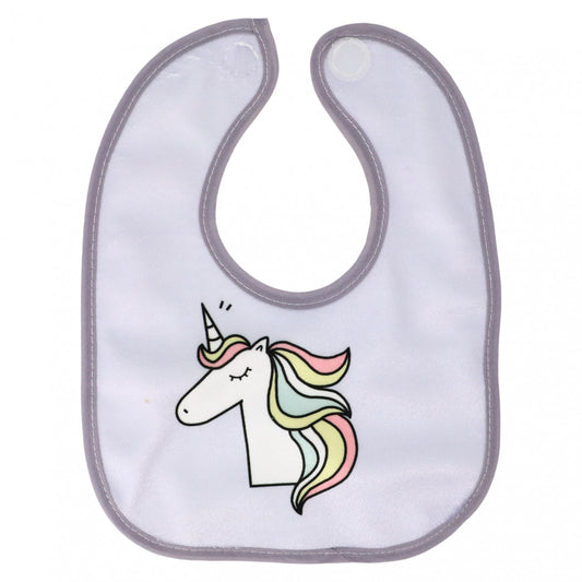Baveta impermeabila, Unicorn, inchidere Velcro, NO7682, 20 x 23 cm, Gri