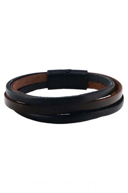 Bratara barbati, NO574, Piele, 21 cm, Multicolor